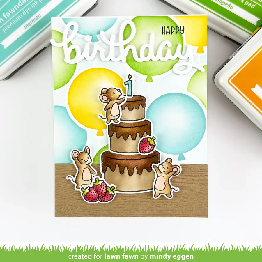 LAWN FAWN LAWN FAWN BALLOON BACKGROUND 6x6 STENCIL SET 4/PK