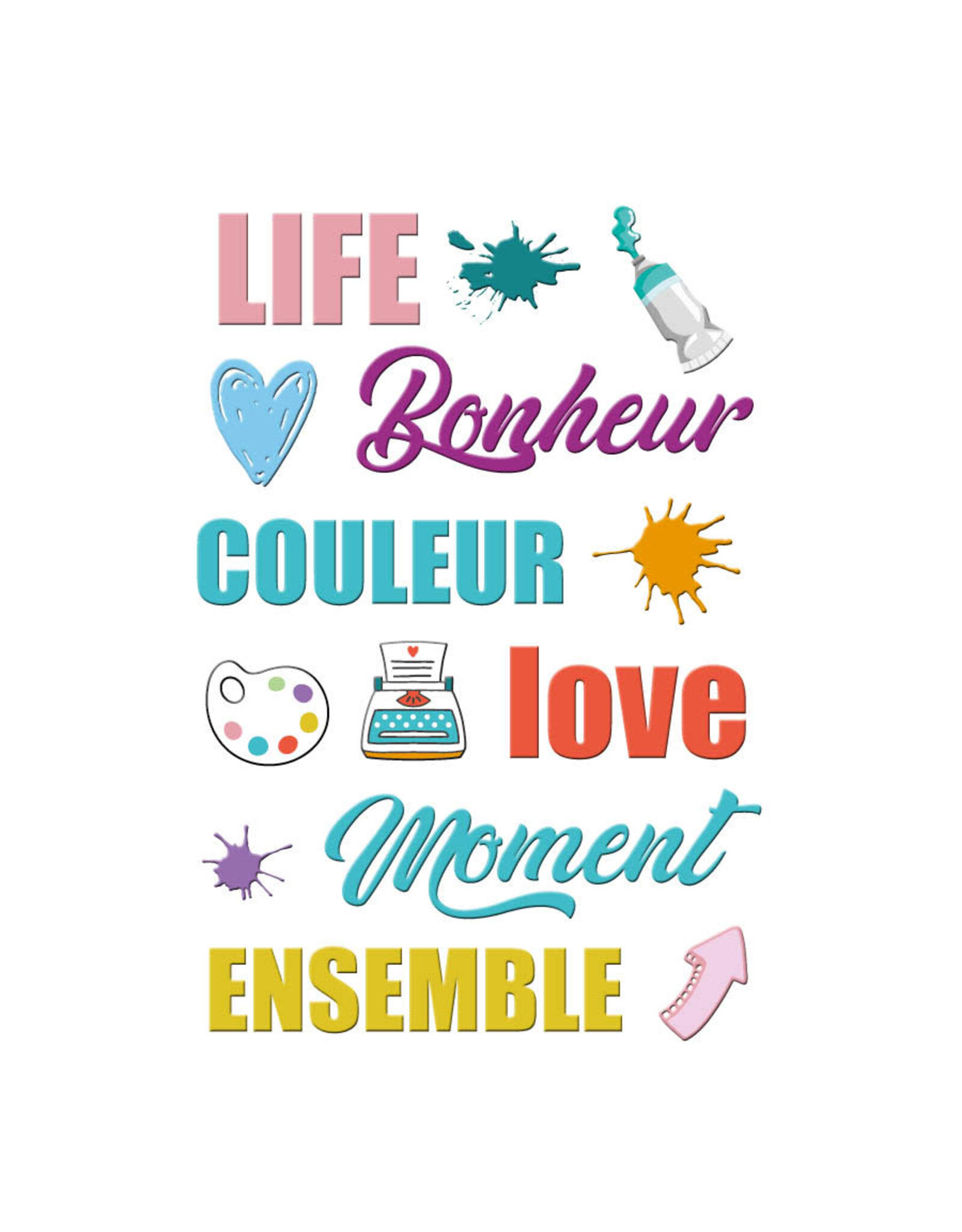 LES ATELIERS DE KARINE LES ATELIERS DE KARINE HOLI DAYS TEXTES PUFFY STICKERS