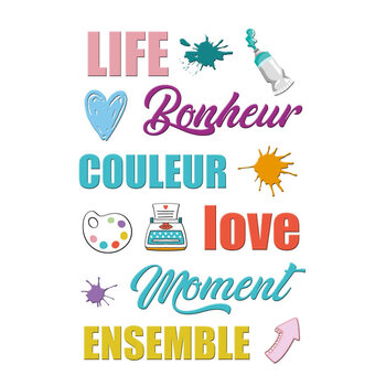 LES ATELIERS DE KARINE LES ATELIERS DE KARINE HOLI DAYS TEXTES PUFFY STICKERS