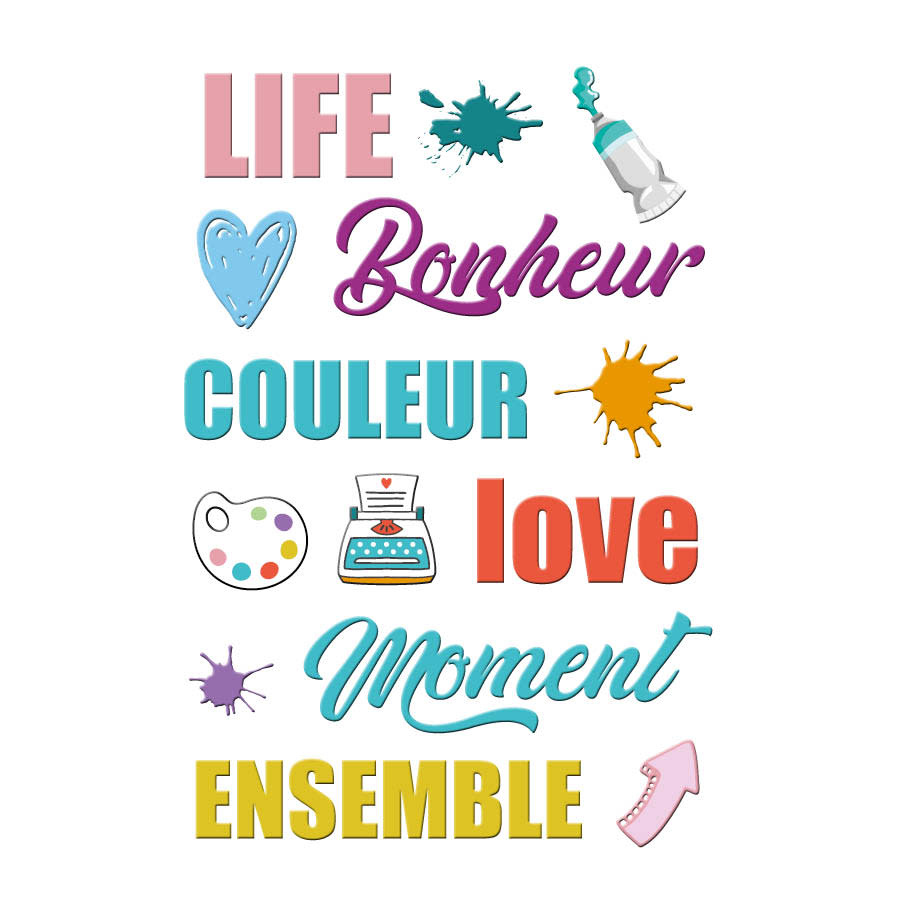 LES ATELIERS DE KARINE LES ATELIERS DE KARINE HOLI DAYS TEXTES PUFFY STICKERS