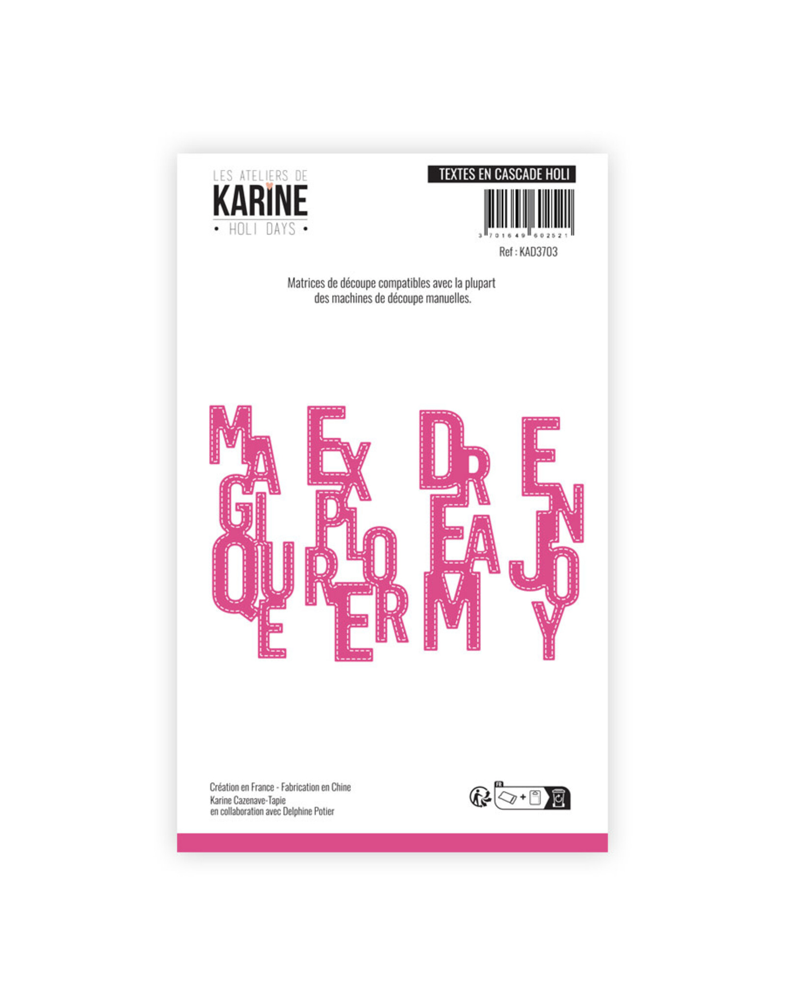 LES ATELIERS DE KARINE LES ATELIERS DE KARINE HOLI DAYS TEXTES EN CASCADE DIE SET
