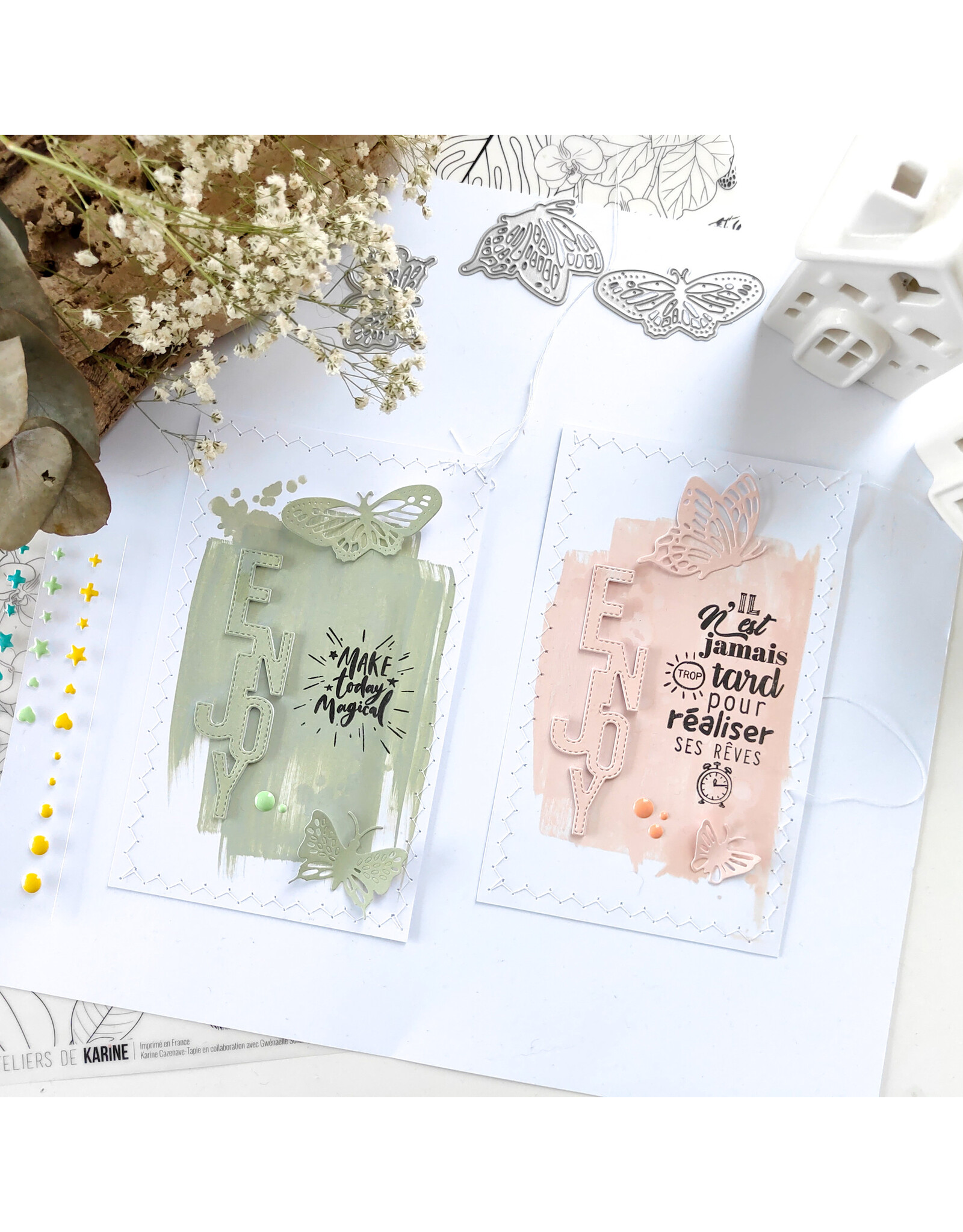 LES ATELIERS DE KARINE LES ATELIERS DE KARINE HOLI DAYS TEXTES EN CASCADE DIE SET