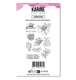 LES ATELIERS DE KARINE LES ATELIERS DE KARINE HOLI DAYS SAISON FLEURIE CLEAR STAMP SET