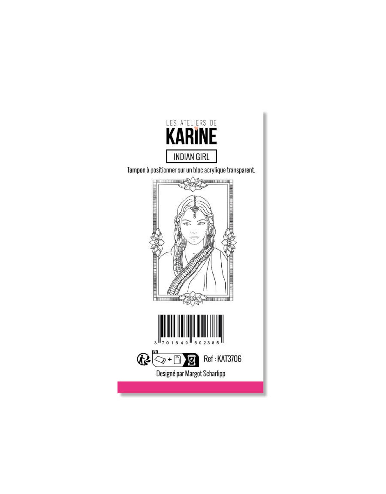LES ATELIERS DE KARINE LES ATELIERS DE KARINE HOLI DAYS INDIAN GIRL CLEAR STAMP