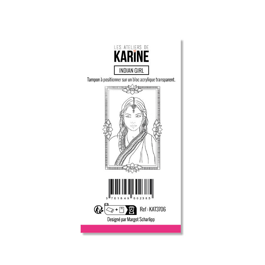 LES ATELIERS DE KARINE LES ATELIERS DE KARINE HOLI DAYS INDIAN GIRL CLEAR STAMP