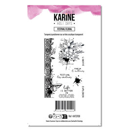 LES ATELIERS DE KARINE LES ATELIERS DE KARINE HOLI DAYS FESTIVAL FLORAL CLEAR STAMP SET