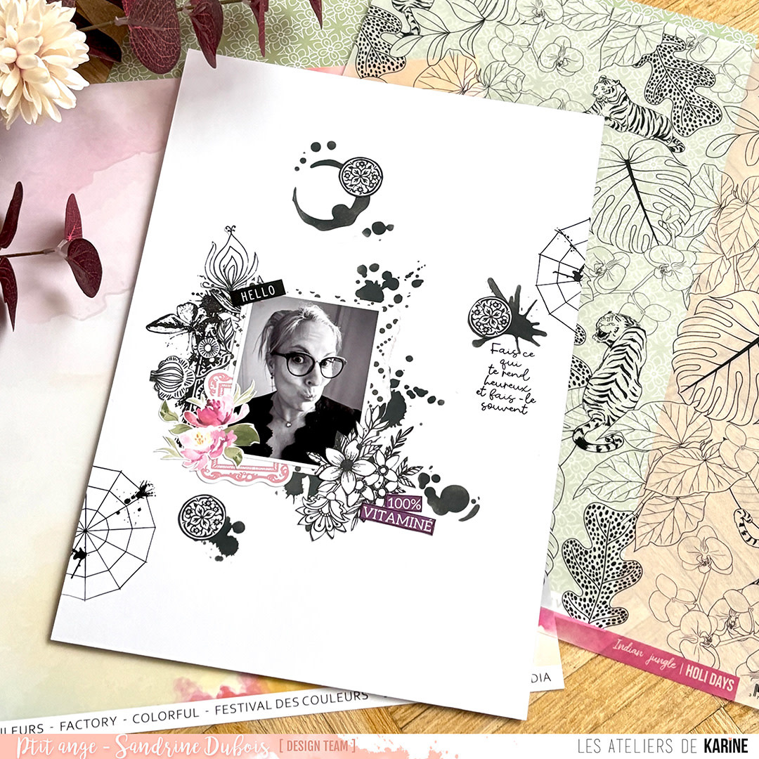 LES ATELIERS DE KARINE LES ATELIERS DE KARINE HOLI DAYS FESTIVAL FLORAL CLEAR STAMP SET