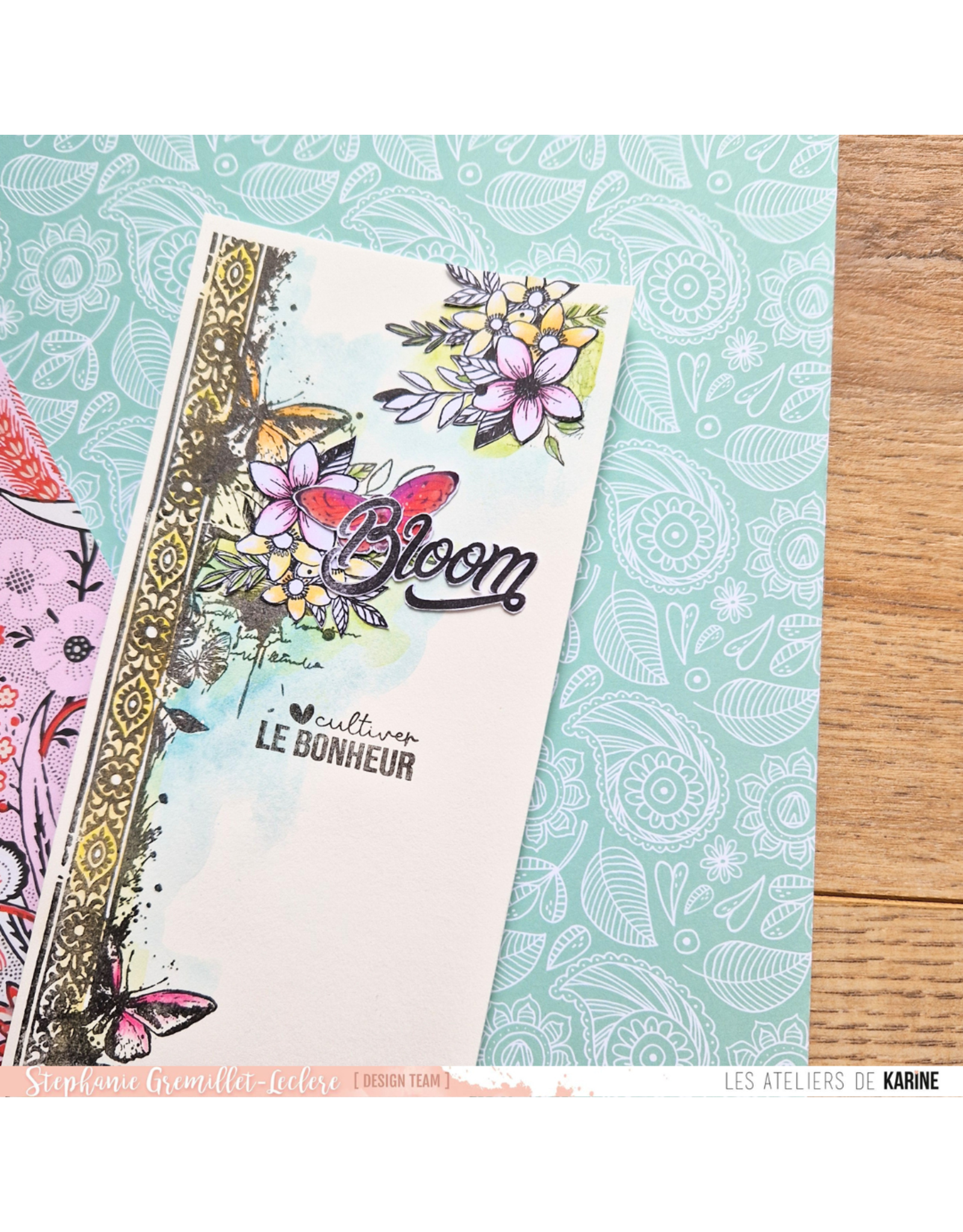 LES ATELIERS DE KARINE LES ATELIERS DE KARINE HOLI DAYS FESTIVAL FLORAL CLEAR STAMP SET