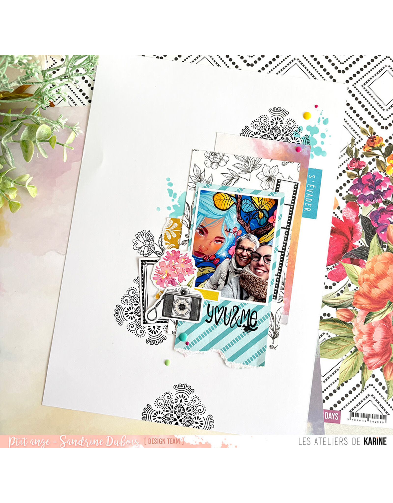 LES ATELIERS DE KARINE LES ATELIERS DE KARINE HOLI DAYS MON JARDIN AUX 1001 COULEURS A4 CLEAR STAMP SET