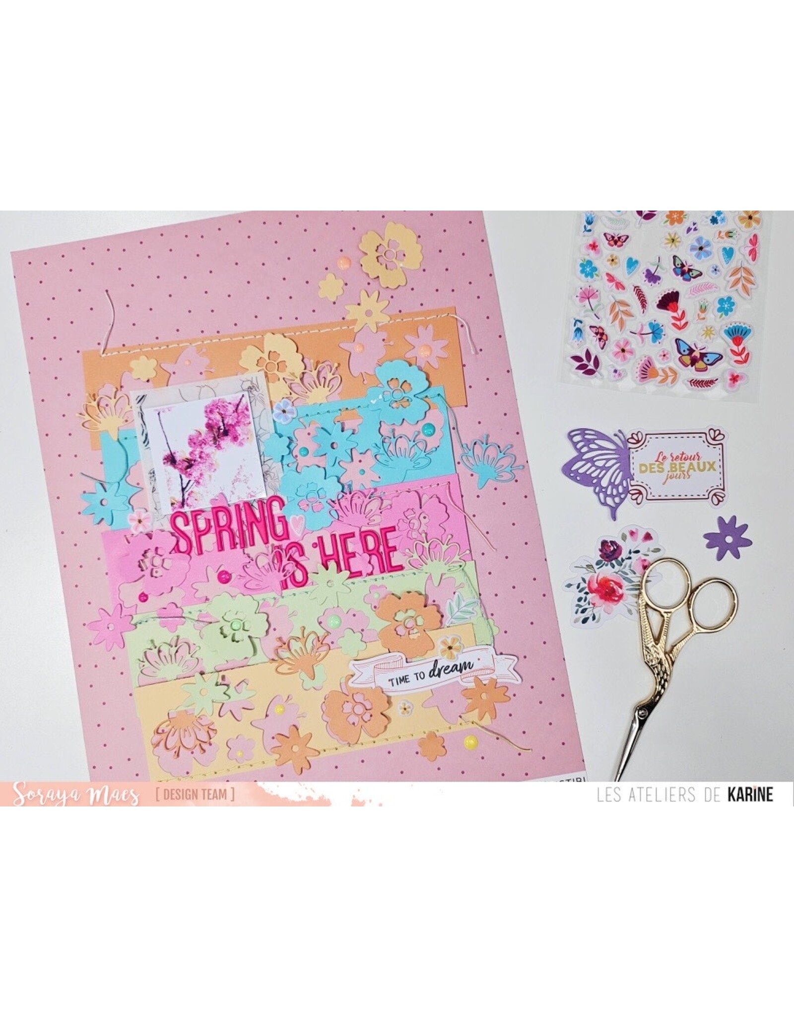LES ATELIERS DE KARINE LES ATELIERS DE KARINE HOLI DAYS FUSHIA 3D ALPHABET STICKERS