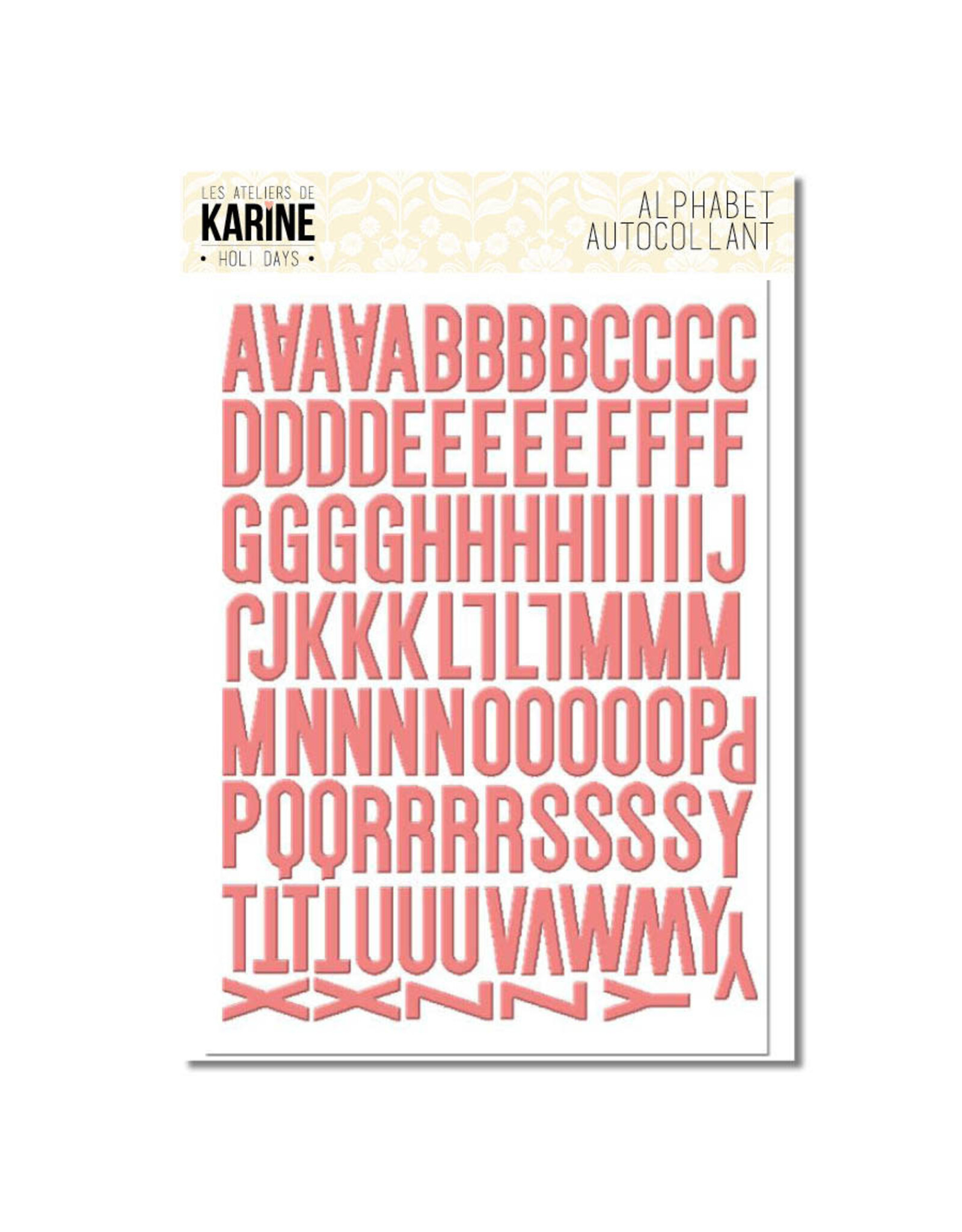 LES ATELIERS DE KARINE LES ATELIERS DE KARINE HOLI DAYS ROSE THÉ 3D ALPHABET STICKERS