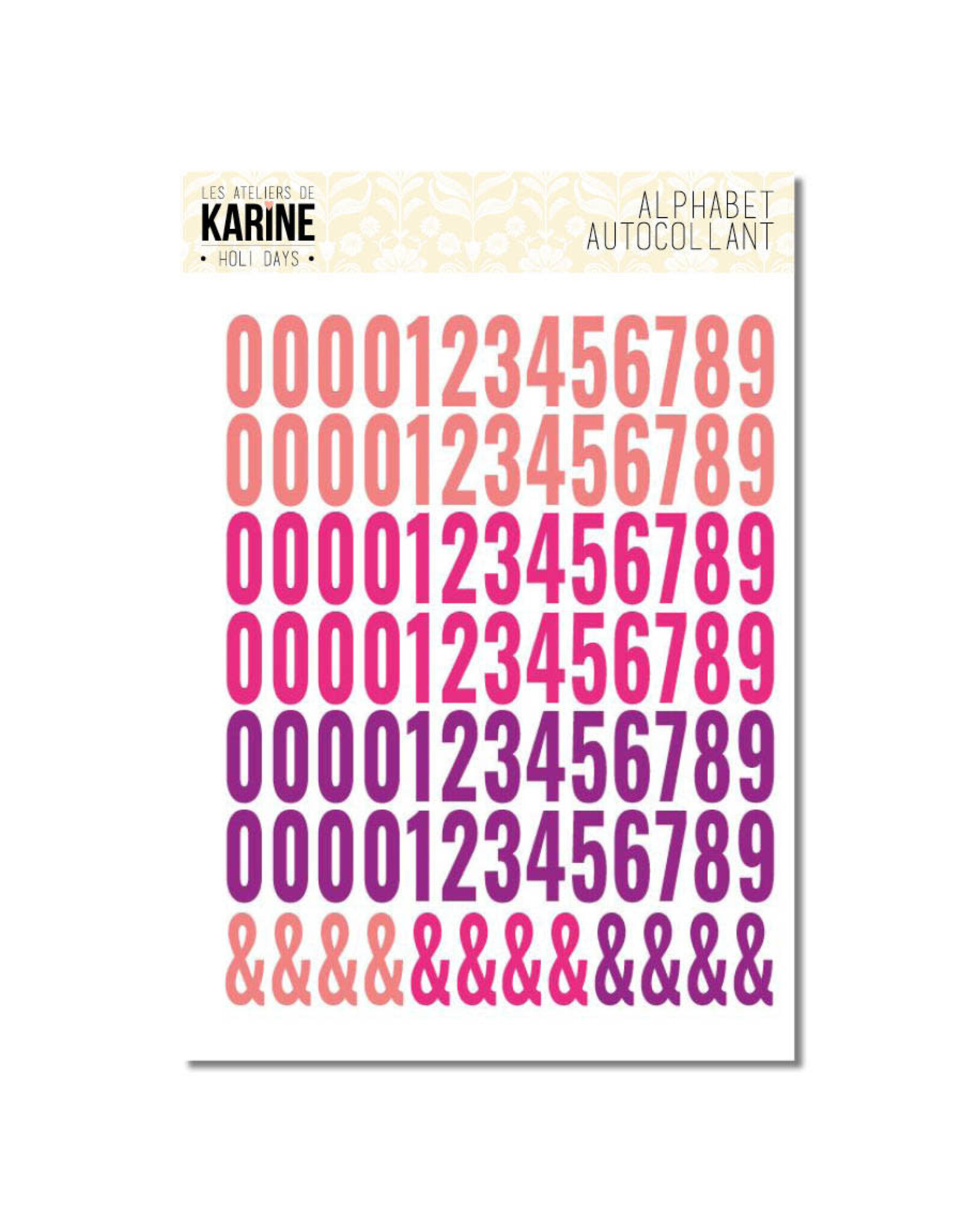 LES ATELIERS DE KARINE LES ATELIERS DE KARINE HOLI DAYS 3D CHIFFRES ASSORTIS STICKERS