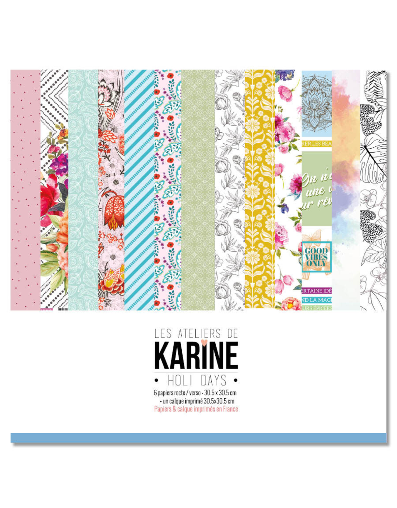 LES ATELIERS DE KARINE LES ATELIERS DE KARINE HOLI DAYS 12x12 COLLECTION 6 PAPIERS + UN CALQUE