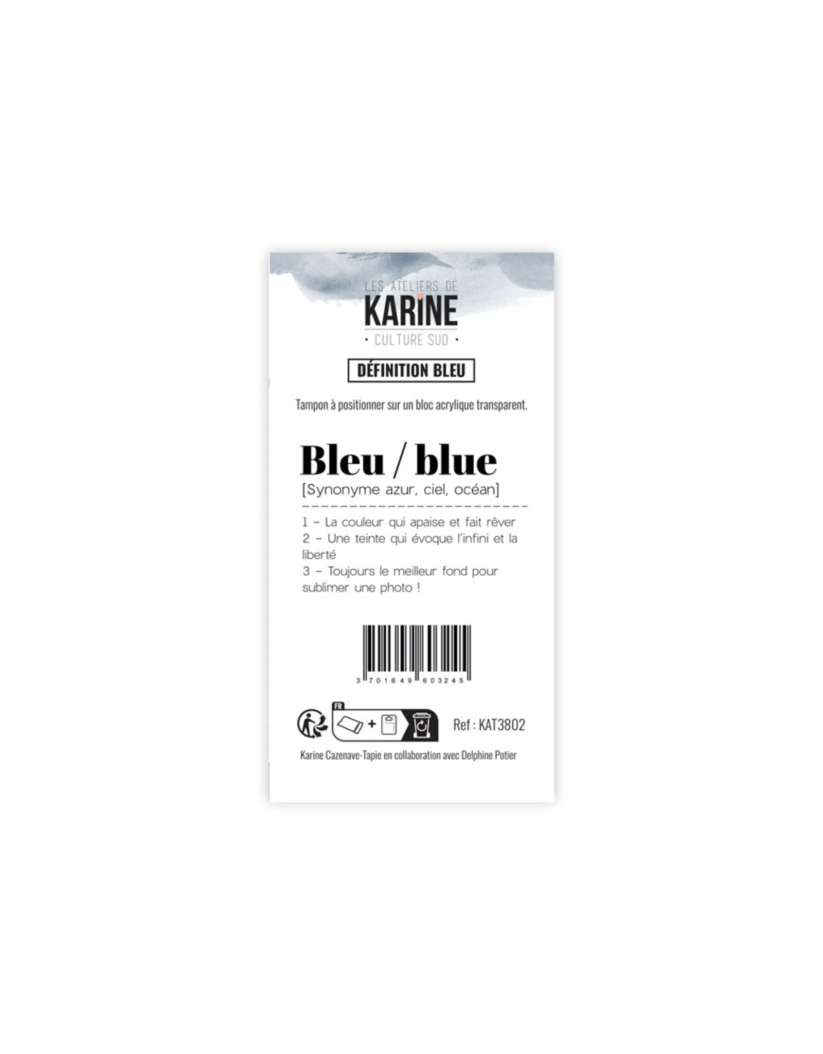 LES ATELIERS DE KARINE LES ATELIERS DE KARINE CULTURE SUD DÉFINITION BLEU CLEAR STAMP