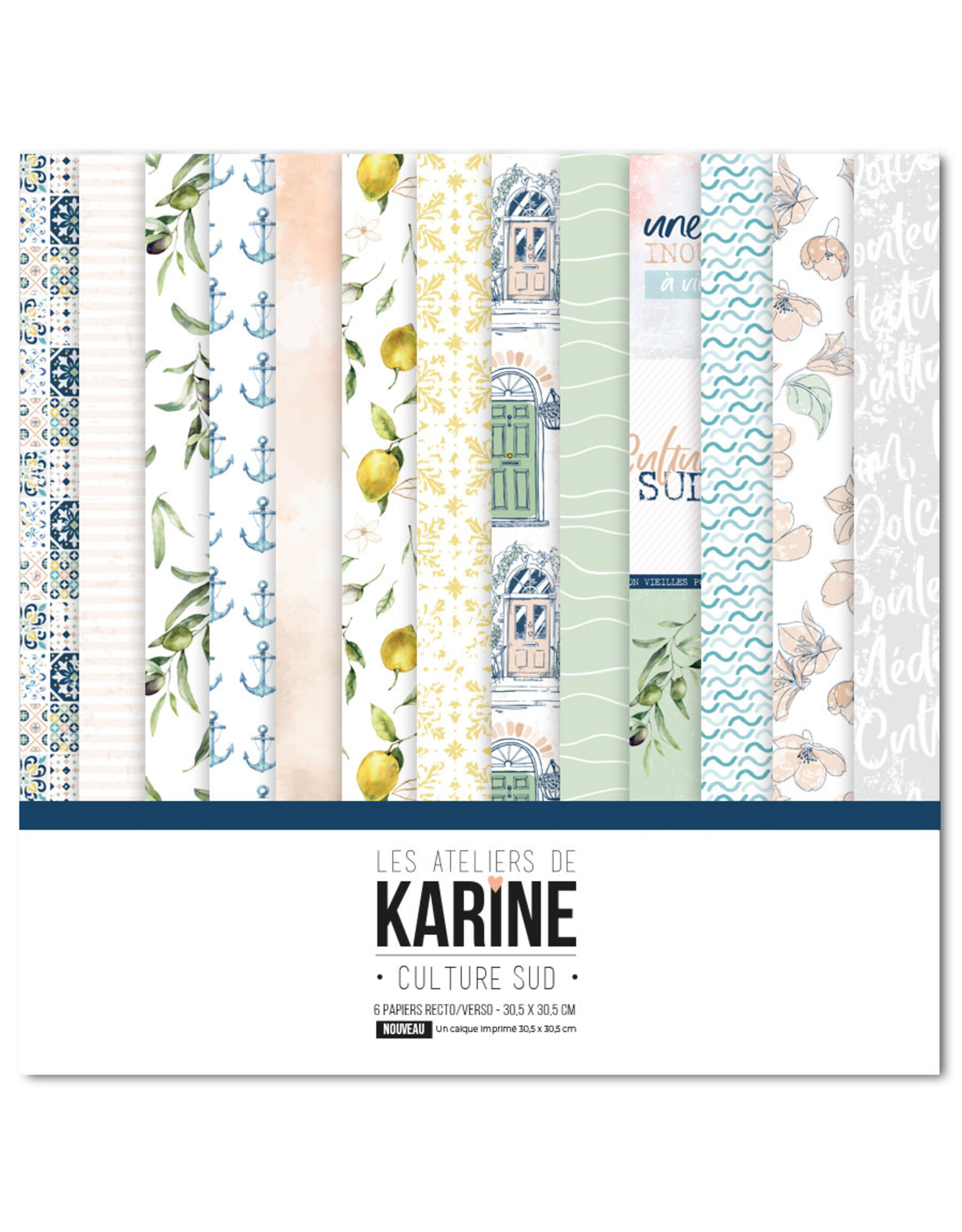 LES ATELIERS DE KARINE LES ATELIERS DE KARINE CULTURE SUD 12x12 COLLECTION 6 PAPIERS + UN CALQUE