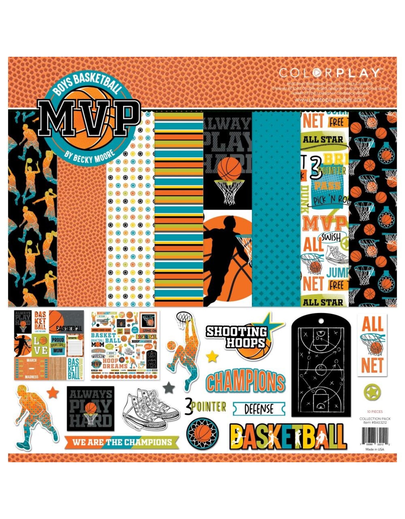 PHOTOPLAY PAPER PHOTOPLAY COLORPLAY MVP BASKETBALL BOYS 12x12 COLLECTION PACK