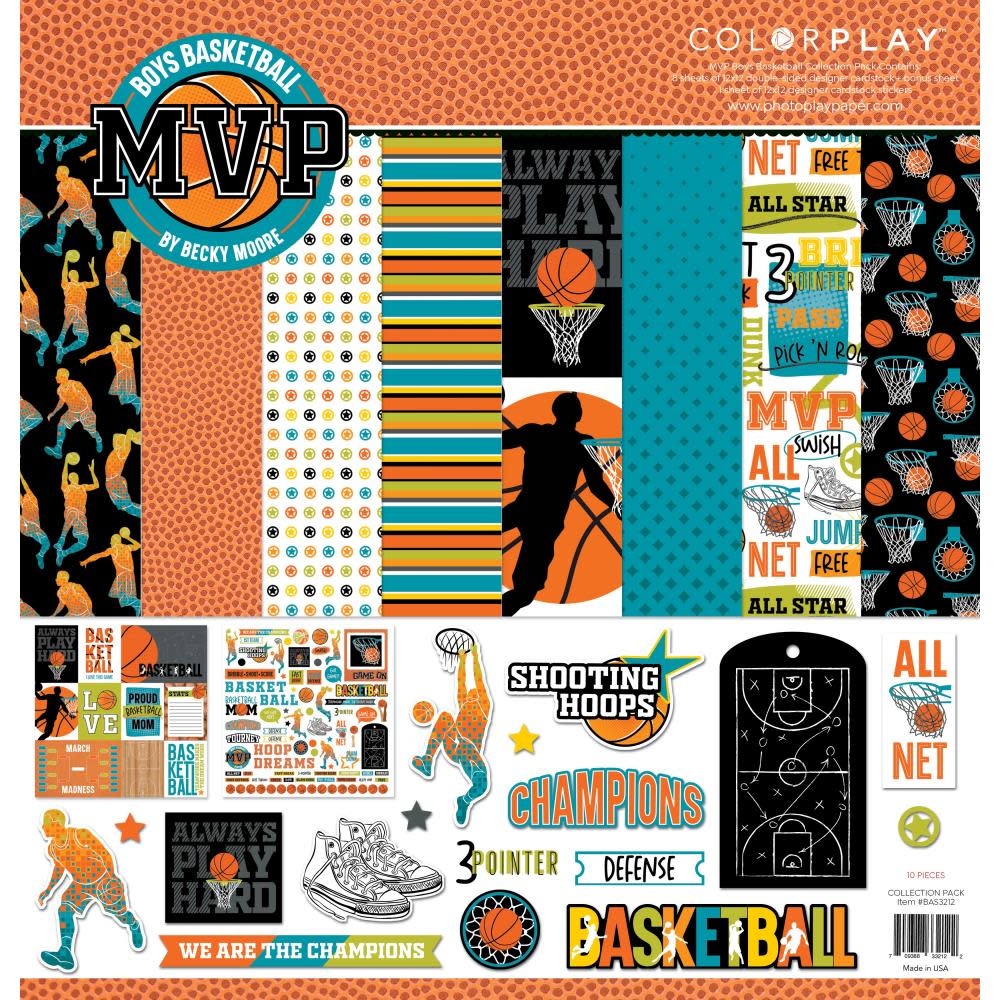 PHOTOPLAY PAPER PHOTOPLAY COLORPLAY MVP BASKETBALL BOYS 12x12 COLLECTION PACK