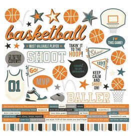 SIMPLE STORIES SIMPLE STORIES BASKETBALL 12x12 CARDSTOCK STICKERS