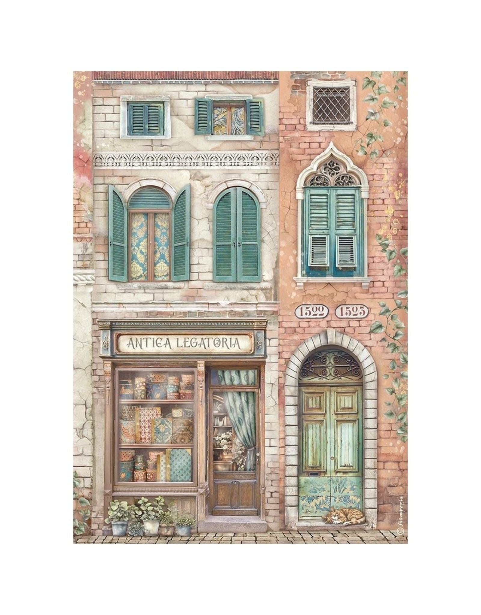 STAMPERIA STAMPERIA VENICE CITY OF ART ASSORTED A4 RICE PAPER 6/PK