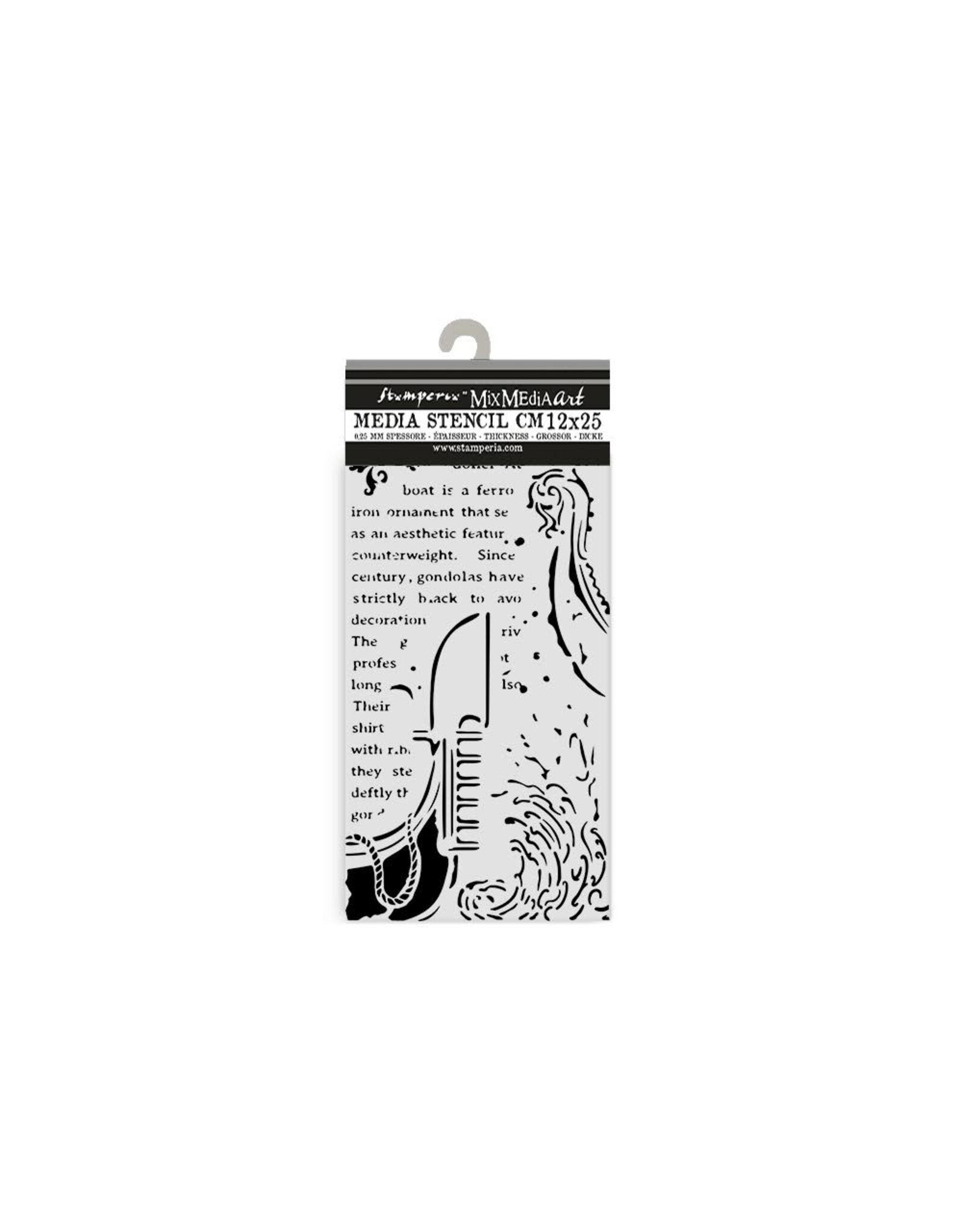 STAMPERIA STAMPERIA VENICE CITY OF ART GONDOLA 12x25cm STENCIL