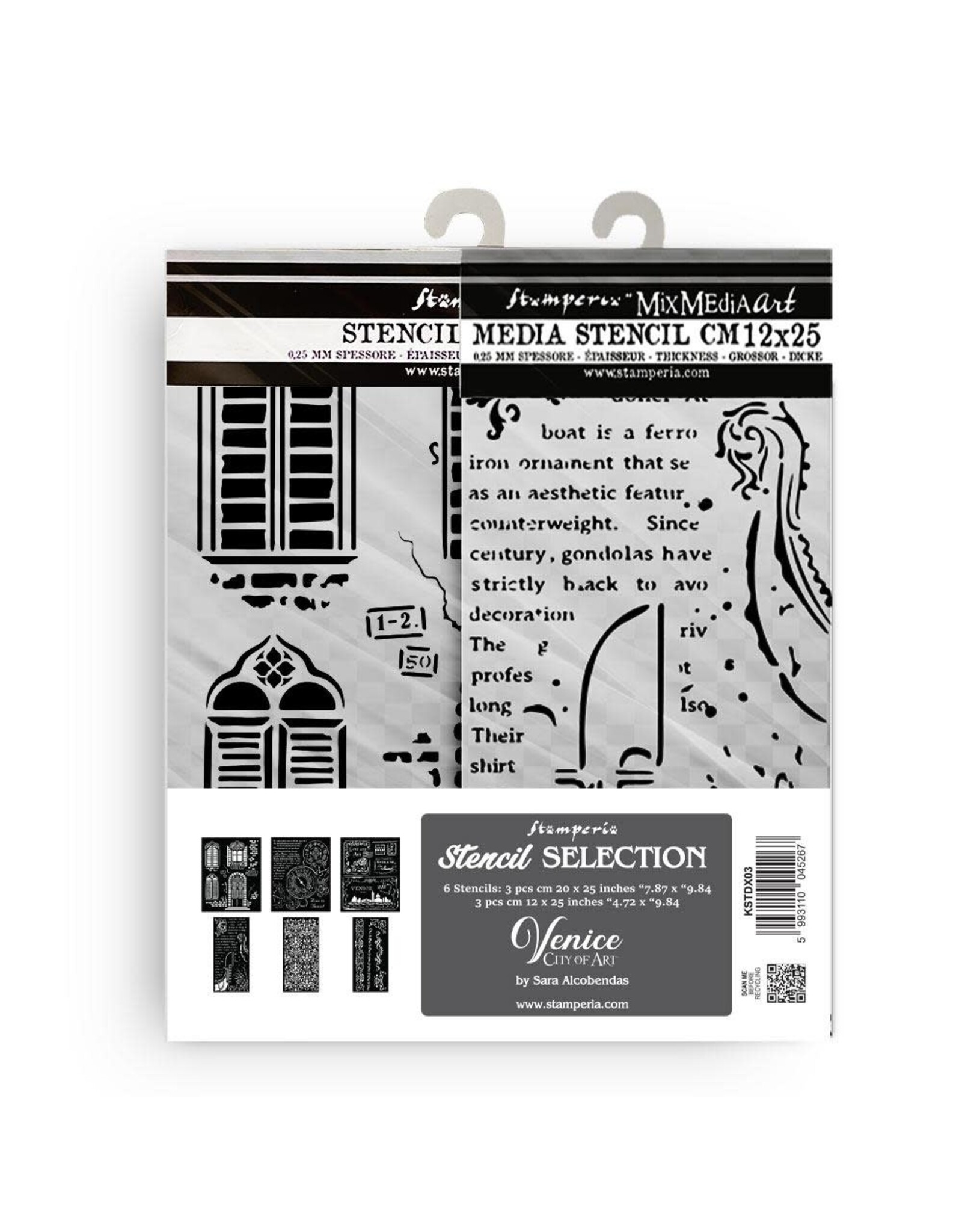 STAMPERIA STAMPERIA VENICE CITY OF ART STENCIL ASSORTMENT