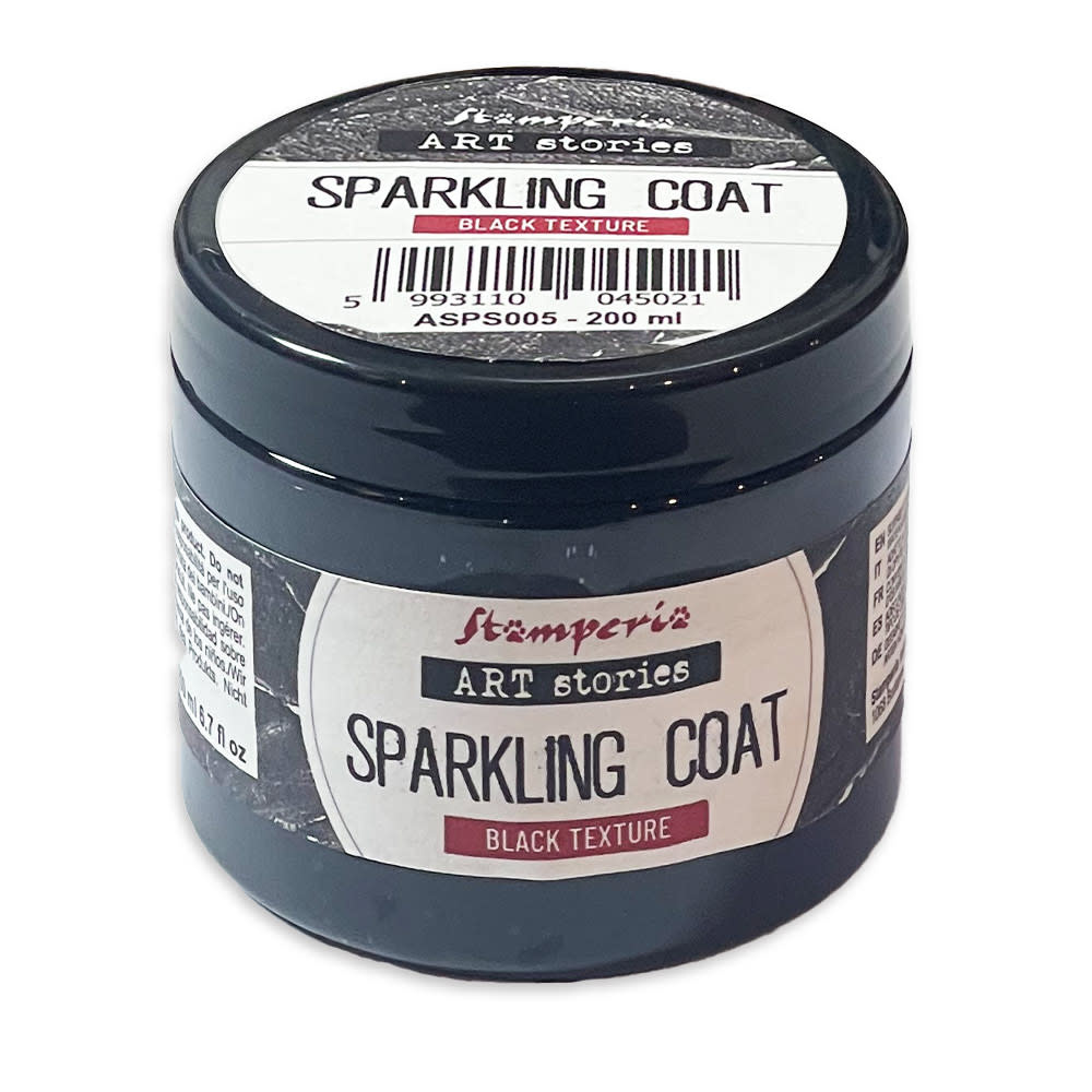 STAMPERIA STAMPERIA BLACK SPARKLING COAT 200ml