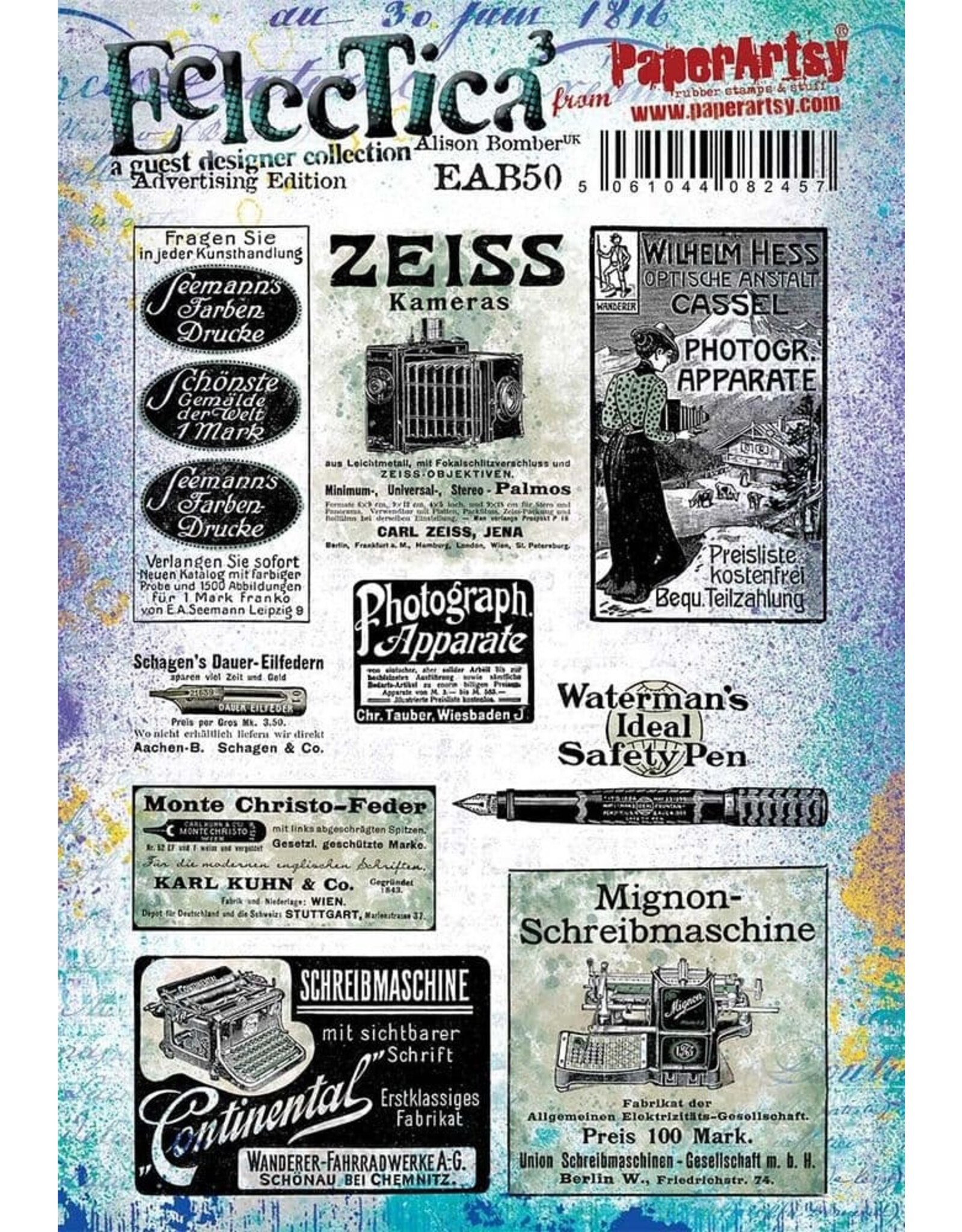 PAPER ARTSY PAPER ARTSY ECLECTICA ALISON BOMBER ADVERTISING EDITION EAB50 CLING STAMP SET