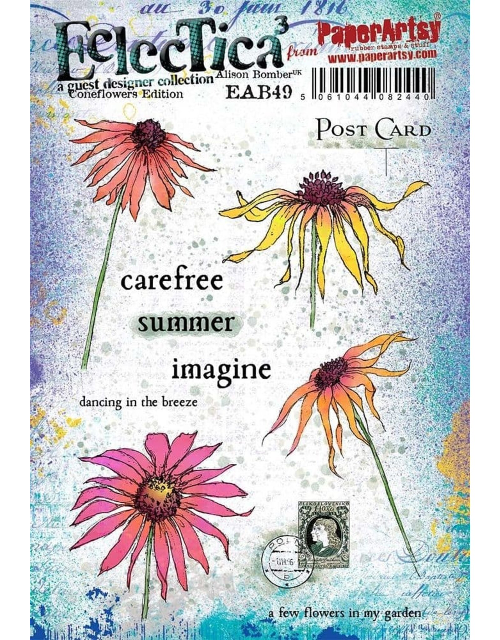 PAPER ARTSY PAPER ARTSY ECLECTICA ALISON BOMBER CONEFLOWERS EDITION EAB49 CLING STAMP SET