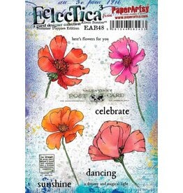 PAPER ARTSY PAPER ARTSY ECLECTICA ALISON BOMBER SUMMER POPPIES EDITION EAB48 CLING STAMP SET