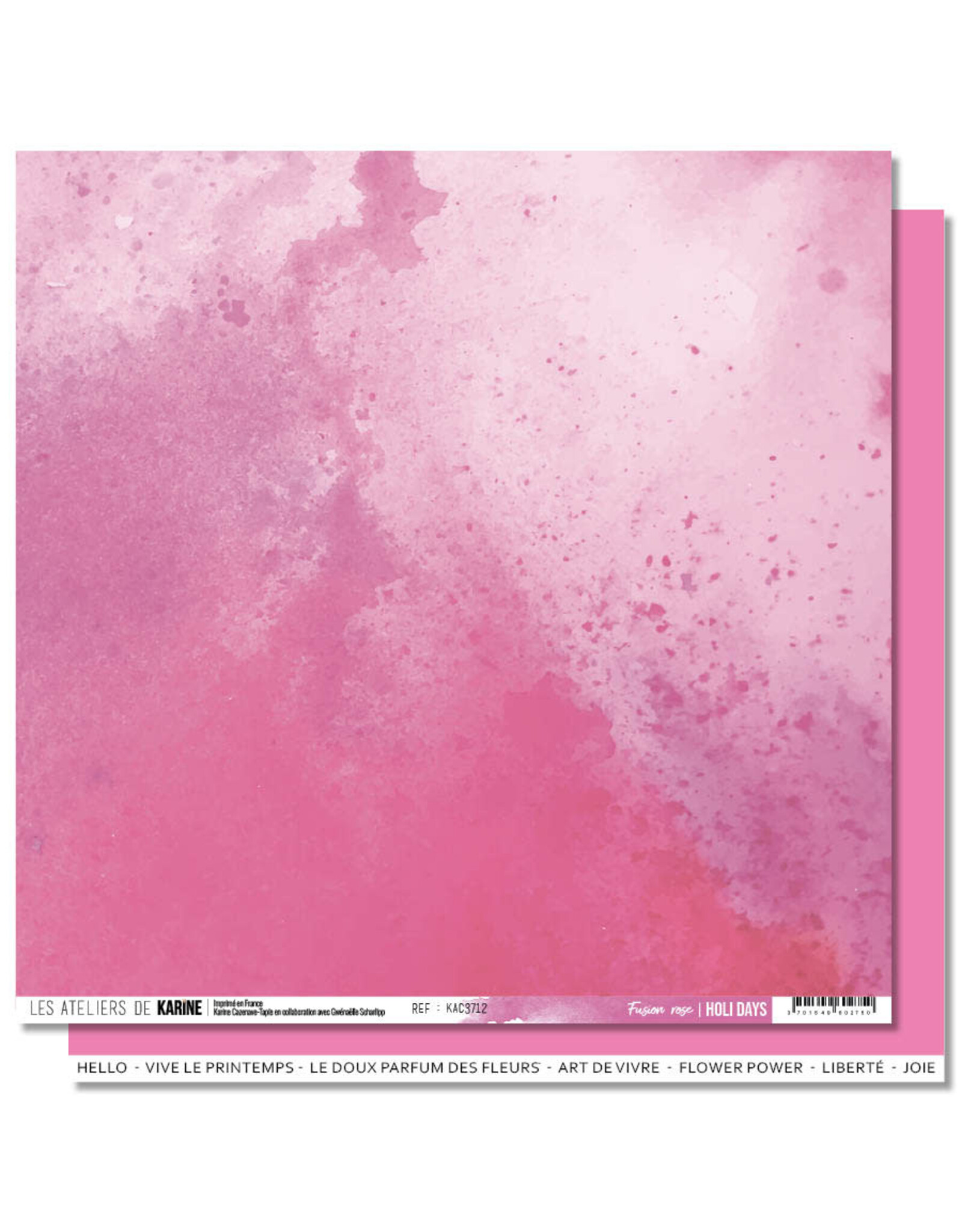 LES ATELIERS DE KARINE LES ATELIERS DE KARINE HOLI DAYS FUSION ROSE 12x12 CARDSTOCK