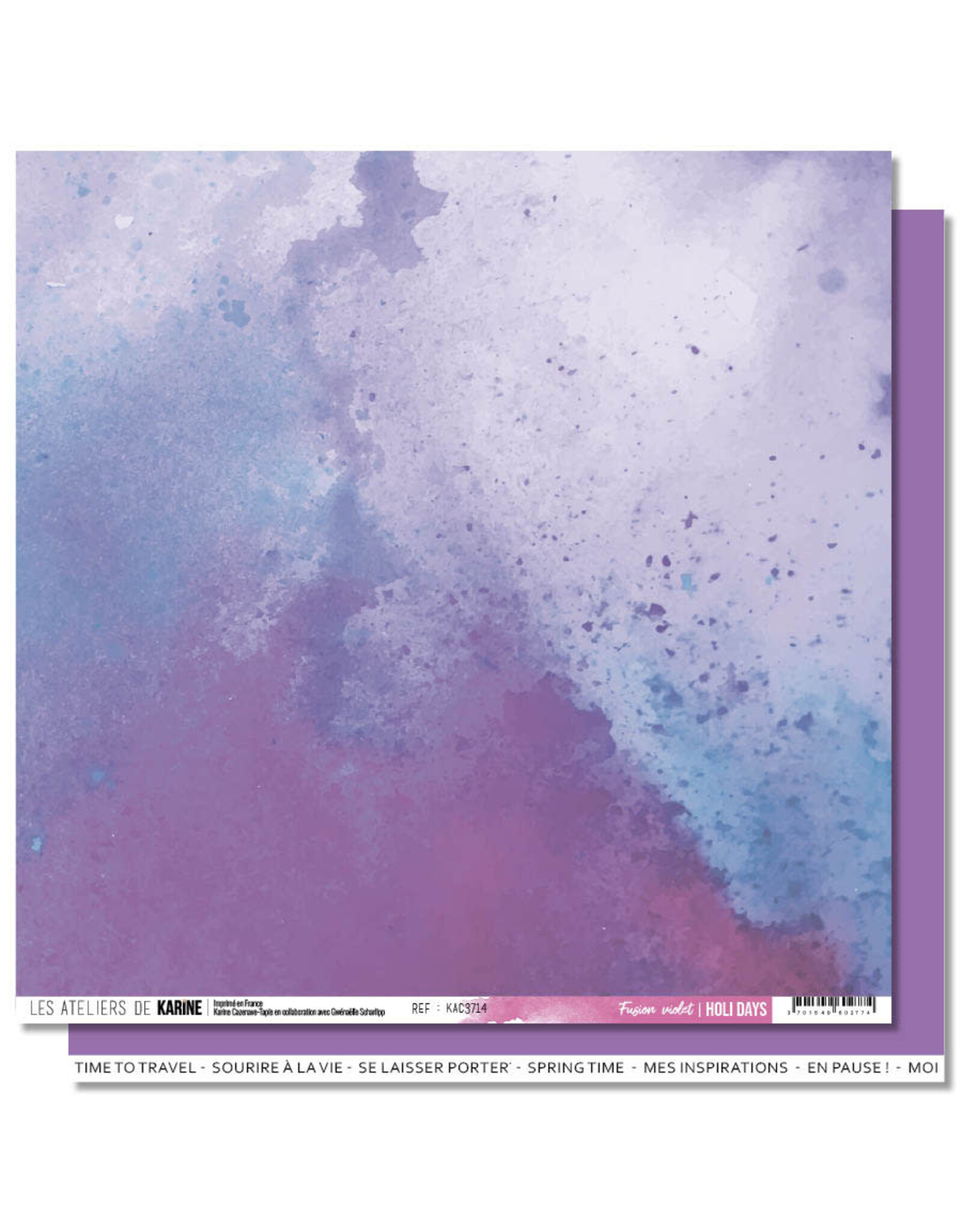 LES ATELIERS DE KARINE LES ATELIERS DE KARINE HOLI DAYS FUSION VIOLET 12x12 CARDSTOCK