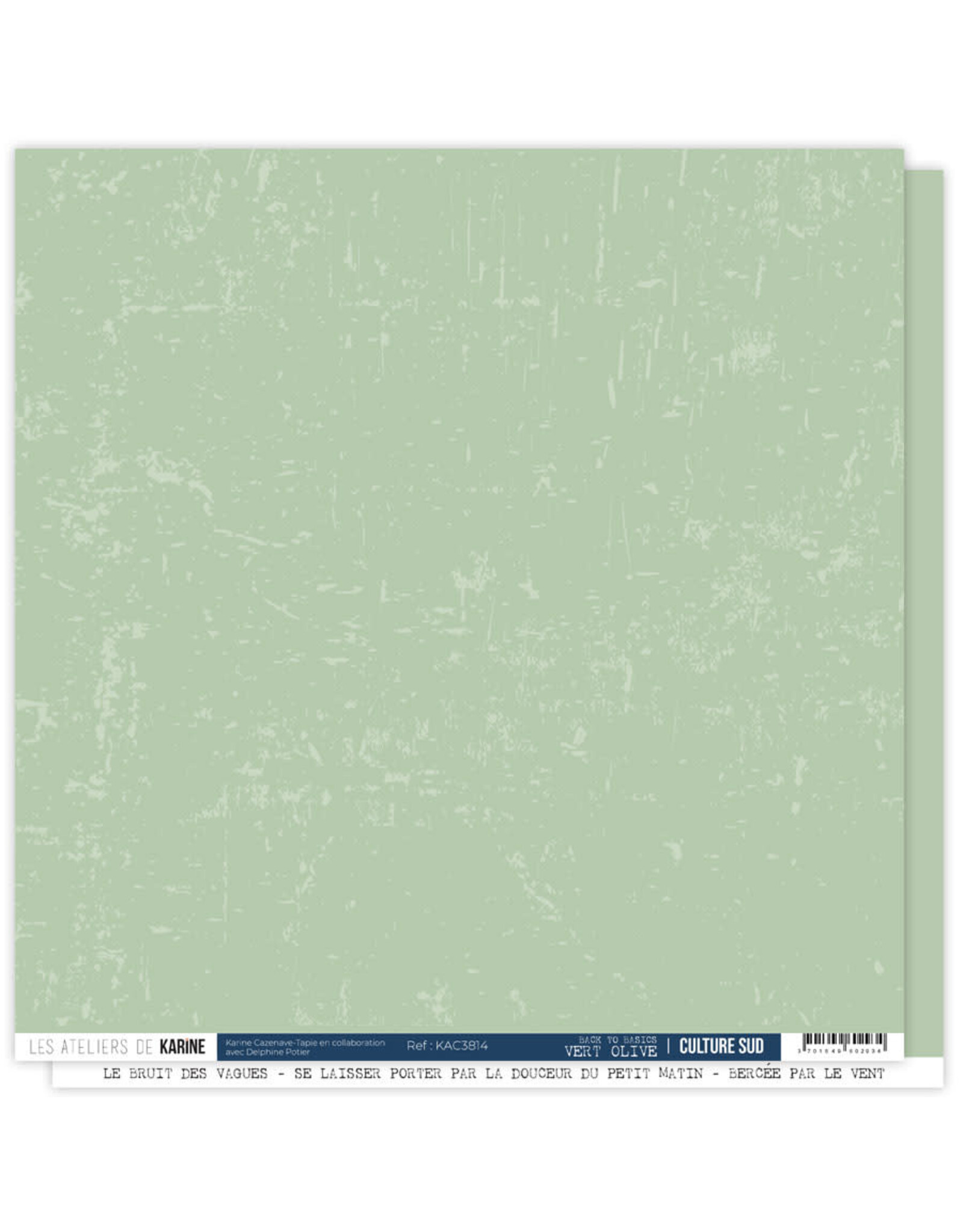 LES ATELIERS DE KARINE LES ATELIERS DE KARINE CULTURE SUD VERT OLIVE 12x12 CARDSTOCK