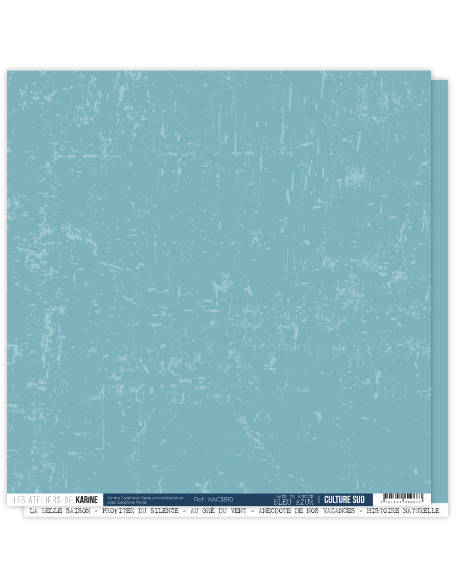 LES ATELIERS DE KARINE LES ATELIERS DE KARINE CULTURE SUD BLEU AZUR 12X12 CARDSTOCK