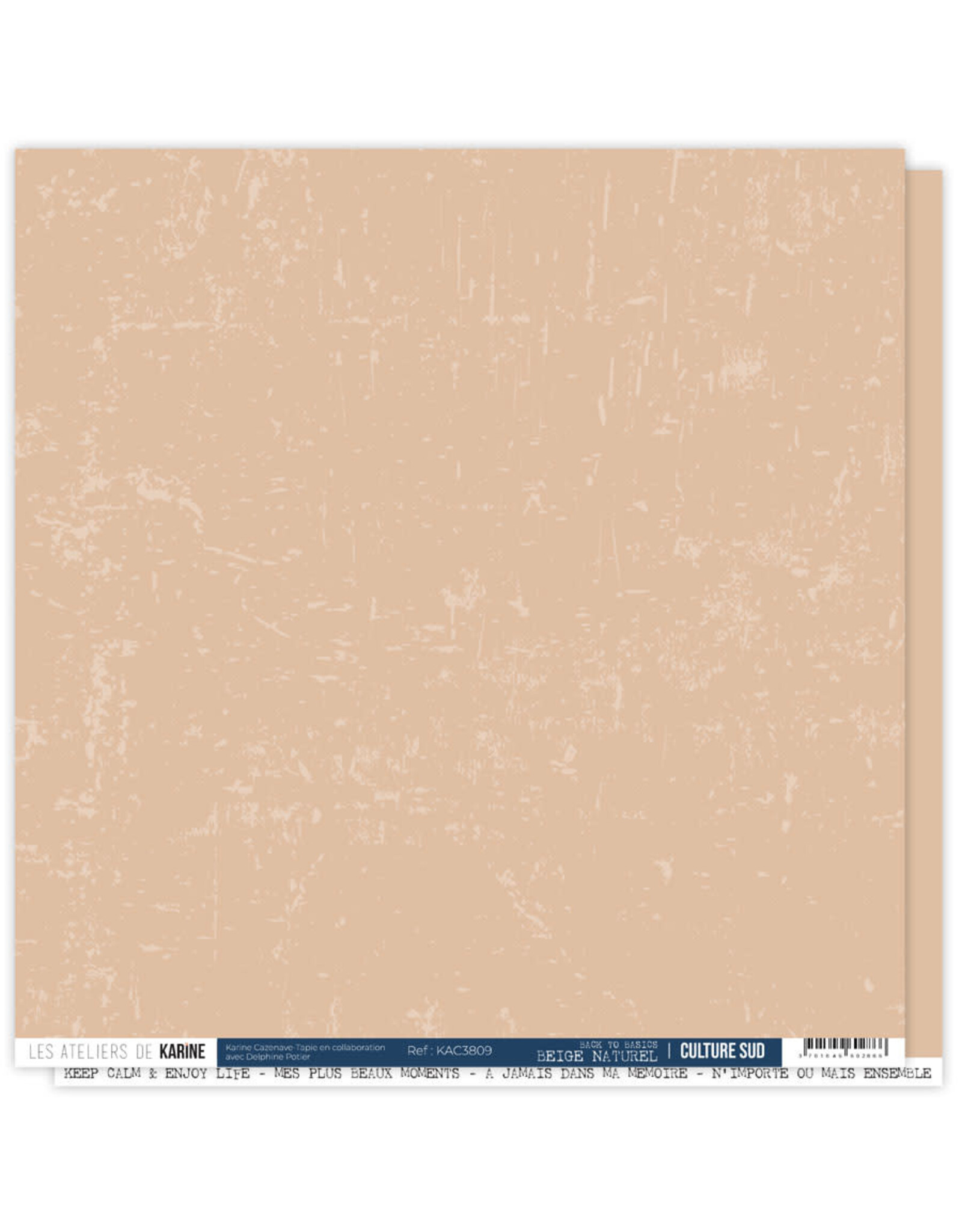 LES ATELIERS DE KARINE LES ATELIERS DE KARINE CULTURE SUD BEIGE NATUREL 12X12 CARDSTOCK