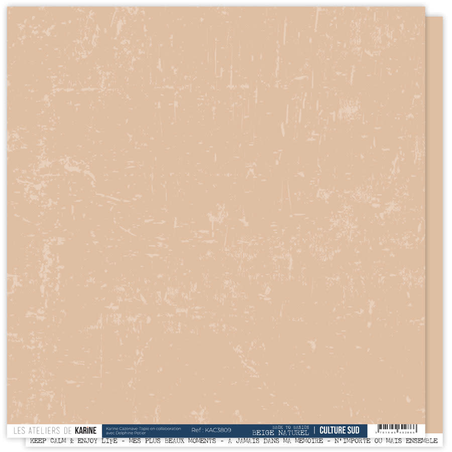 LES ATELIERS DE KARINE LES ATELIERS DE KARINE CULTURE SUD BEIGE NATUREL 12X12 CARDSTOCK