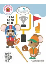 ELIZABETH CRAFT DESIGNS ELIZABETH CRAFT DESIGNS CUTE & WHIMSICAL GOOD TIMES BY JOSET VAN DE BURGT FOOTBALL/BASEBALL ACCESSORIES DIE SET