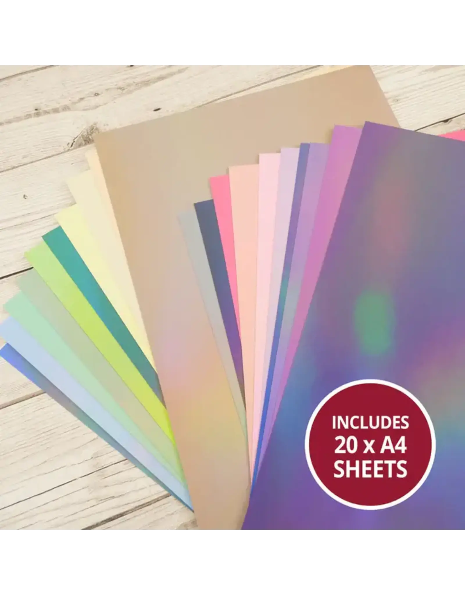 HUNKYDORY CRAFTS LTD. HUNKYDORY ADORABLE SCORABLE RAINBOW FINISH - COLOUR SELECTION A4 20 SHEETS