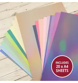HUNKYDORY CRAFTS LTD. HUNKYDORY ADORABLE SCORABLE RAINBOW FINISH - COLOUR SELECTION A4 20 SHEETS