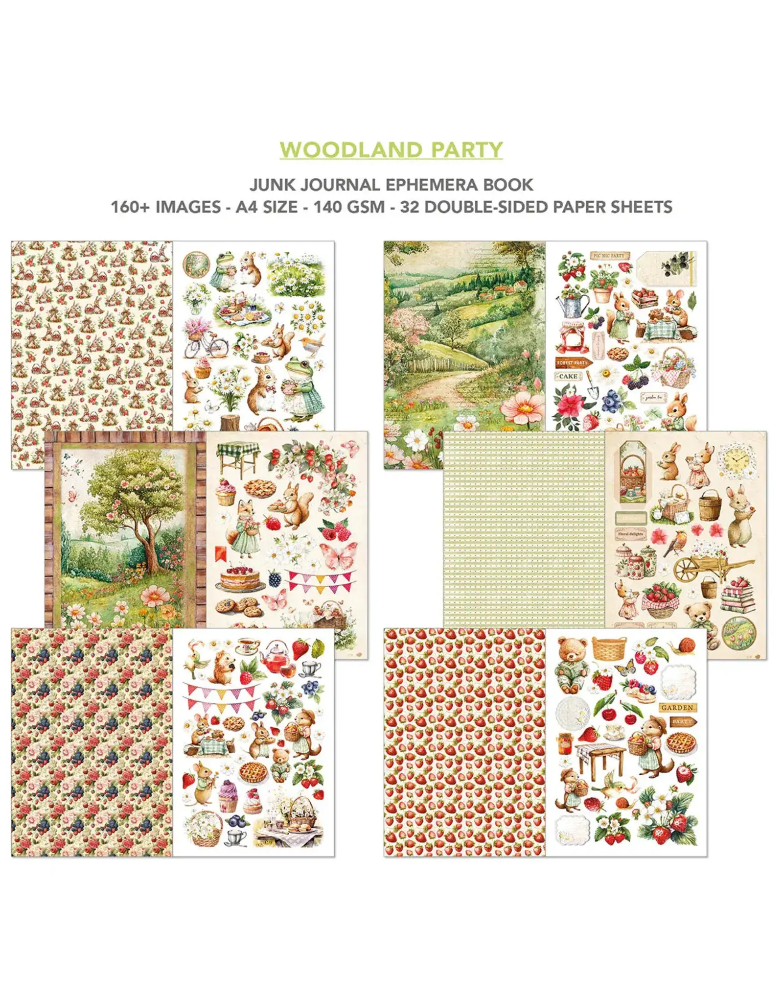 CIAO BELLA CIAO BELLA WOODLAND JUNK JOURNAL & EPHEMERA 32/PK
