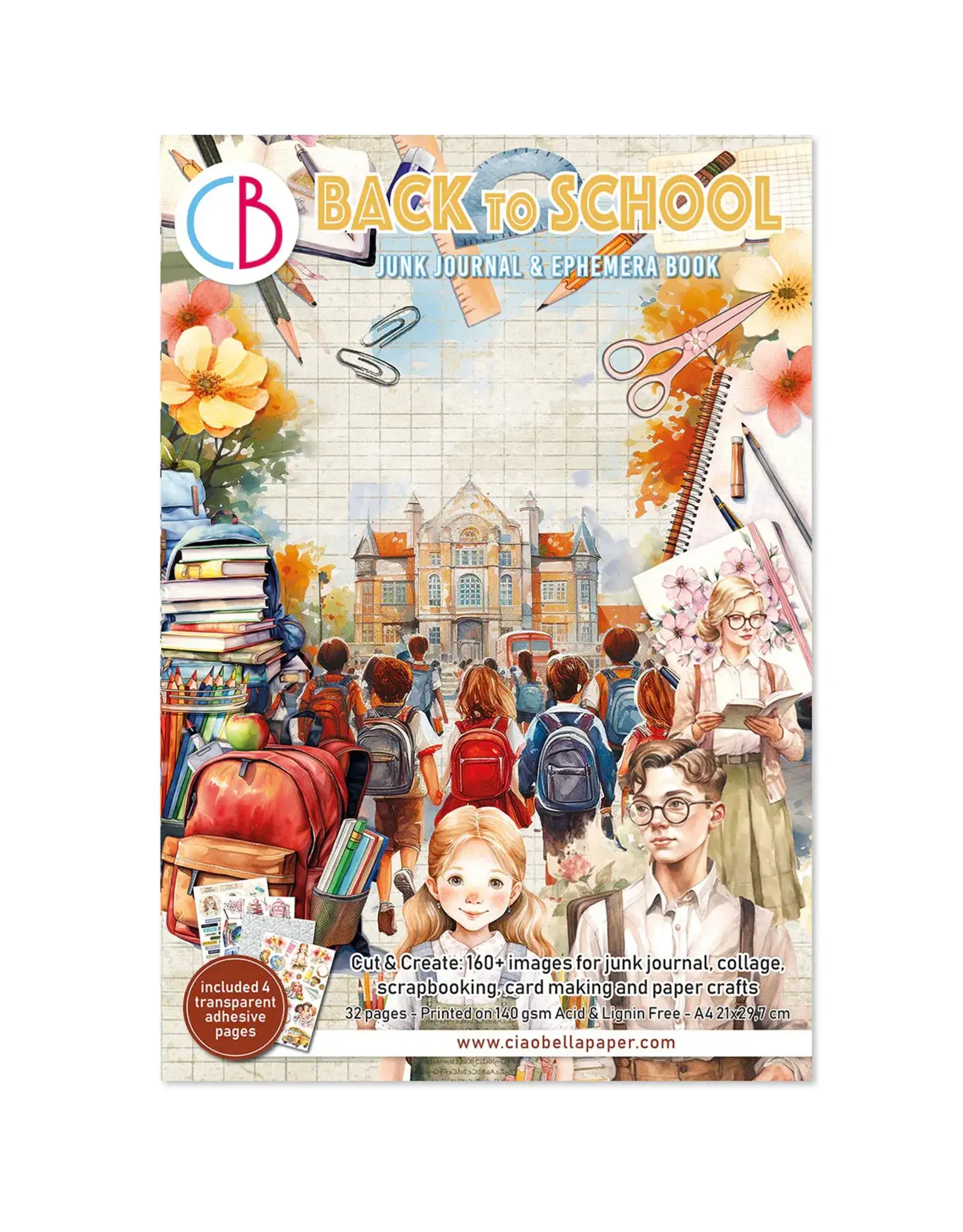 CIAO BELLA CIAO BELLA BACK TO SCHOOL JUNK JOURNAL & EPHEMERA 32/PK