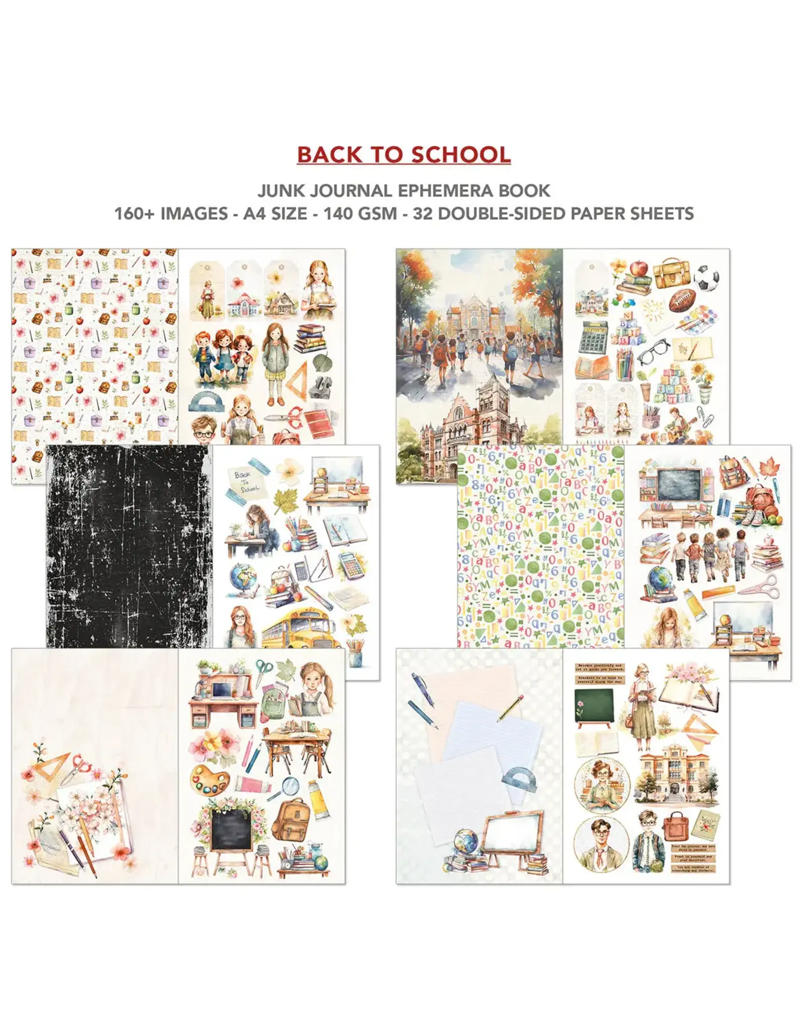 CIAO BELLA CIAO BELLA BACK TO SCHOOL JUNK JOURNAL & EPHEMERA 32/PK