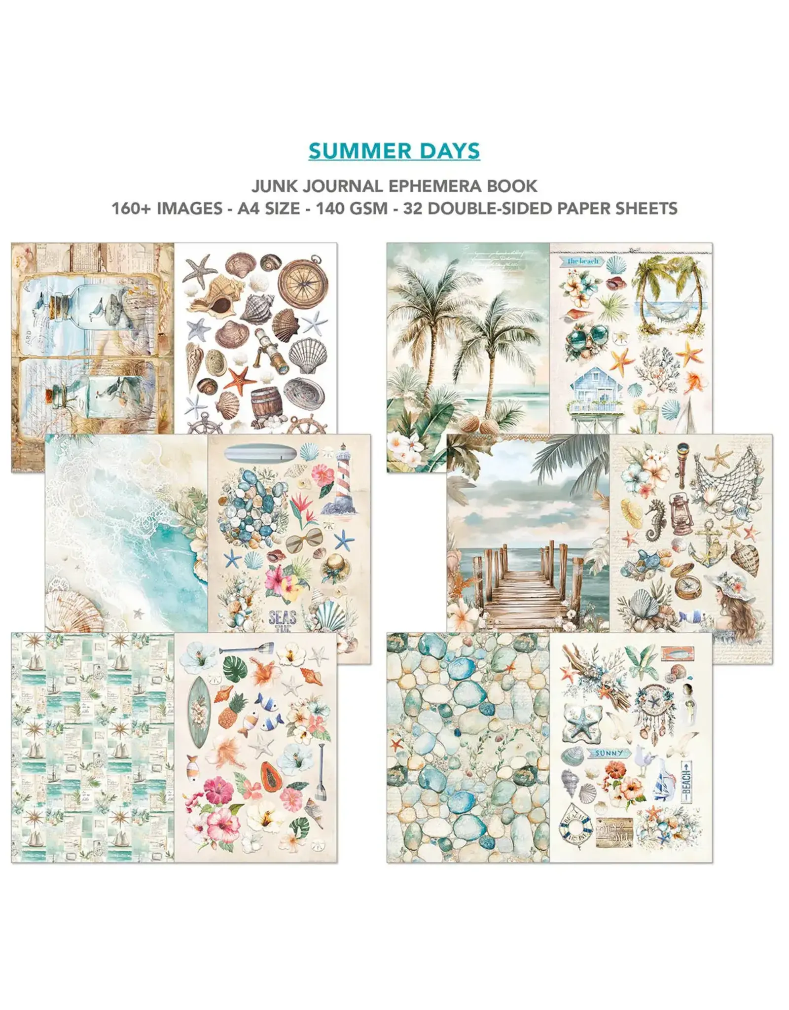 CIAO BELLA CIAO BELLA SUMMER DAYS JUNK JOURNAL & EPHEMERA 32/PK