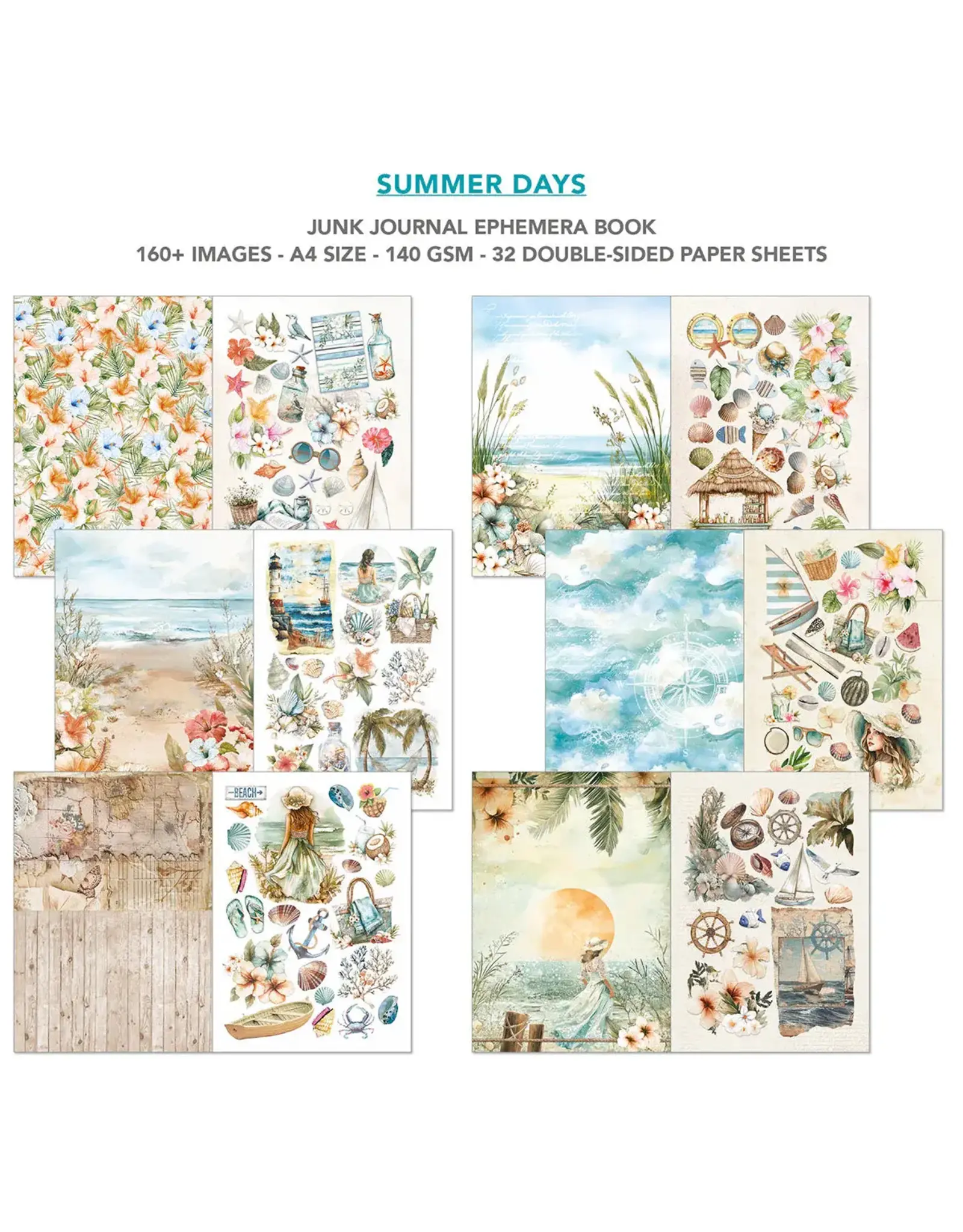 CIAO BELLA CIAO BELLA SUMMER DAYS JUNK JOURNAL & EPHEMERA 32/PK