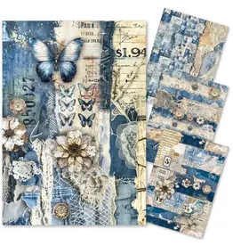 CIAO BELLA CIAO BELLA URBAN BLUE DENIM MIXED A4 RICE PAPER 4/PK