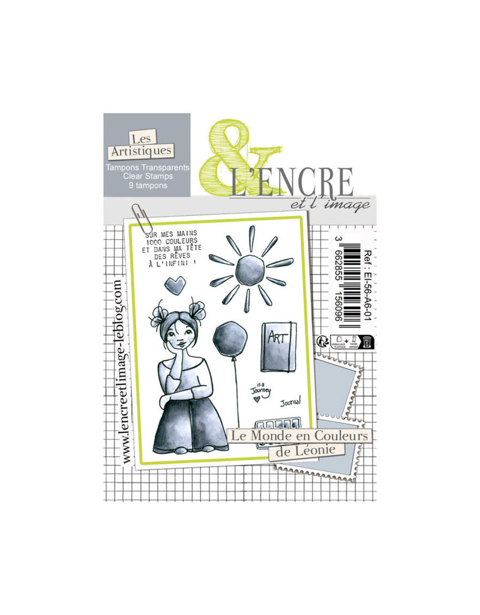 HA-PI LITTLE FOX HA-PI LITTLE FOX LEONIE'S COLORFUL WORLD L'ENCRE ET L'IMAGE CLEAR STAMP SET