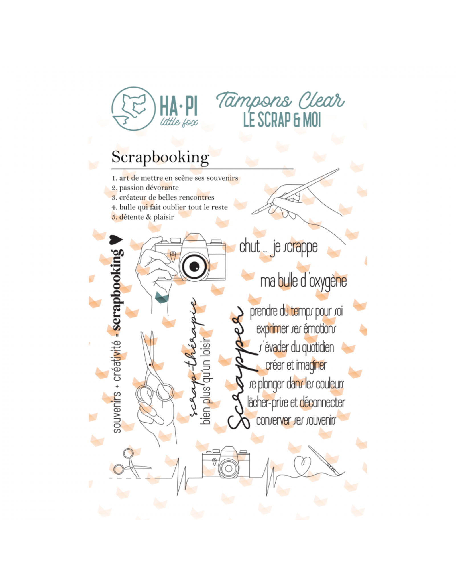 HA-PI LITTLE FOX HA-PI LITTLE FOX COLLECTION LE SCRAP & MOI SCRAPBOOKING CLEAR STAMP SET