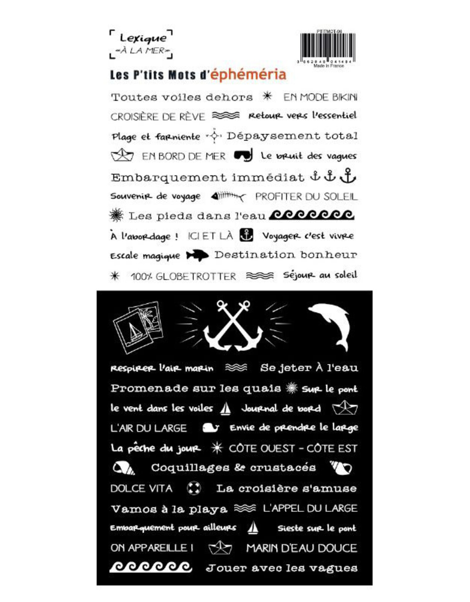 LEXIQUE LEXIQUE LES P'TITS MOTS D'EPHEMERIA STICKERS A LA MER