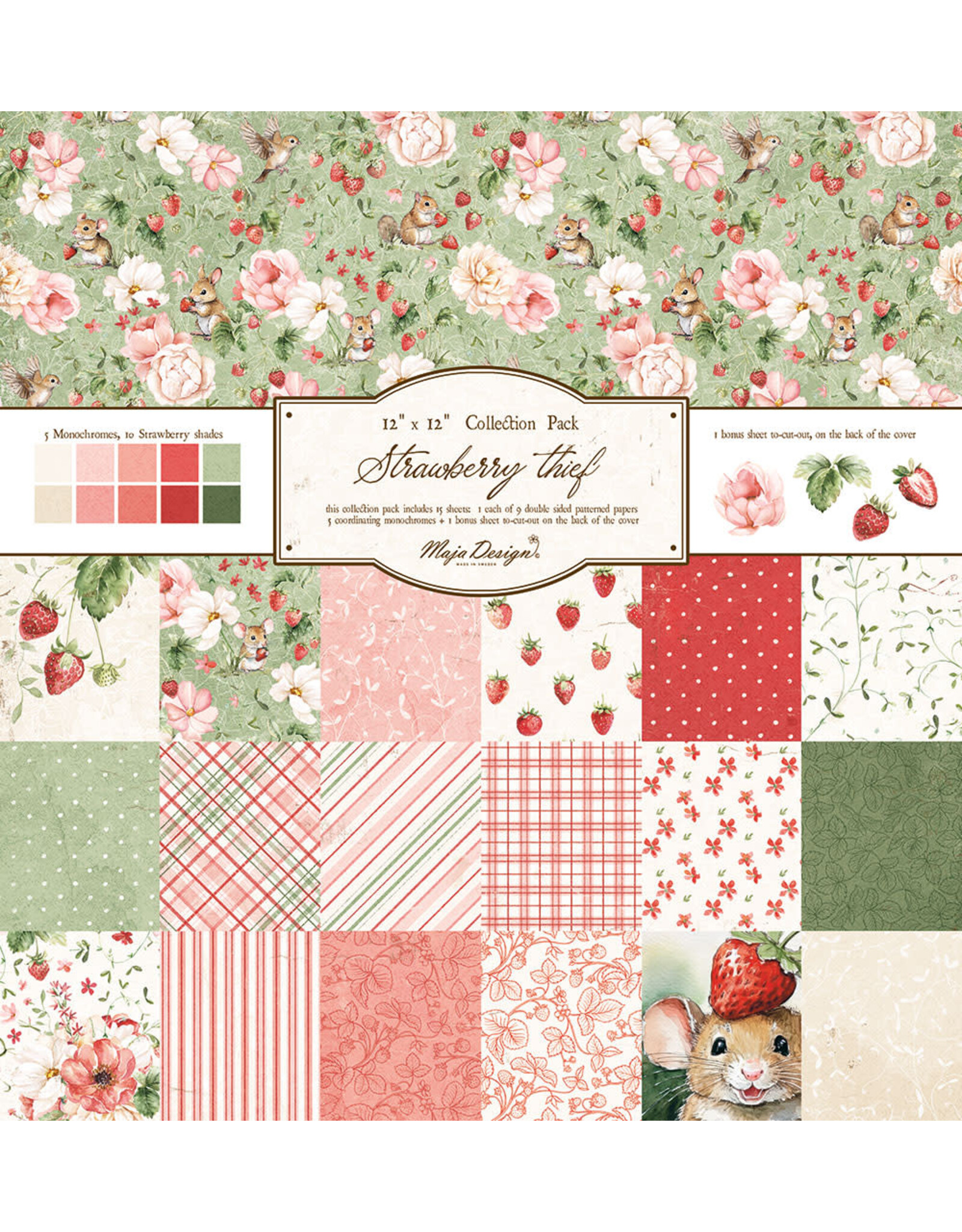 MAJA DESIGNS MAJA DESIGN STRAWBERRY THIEF PAPER PACK 12x12
