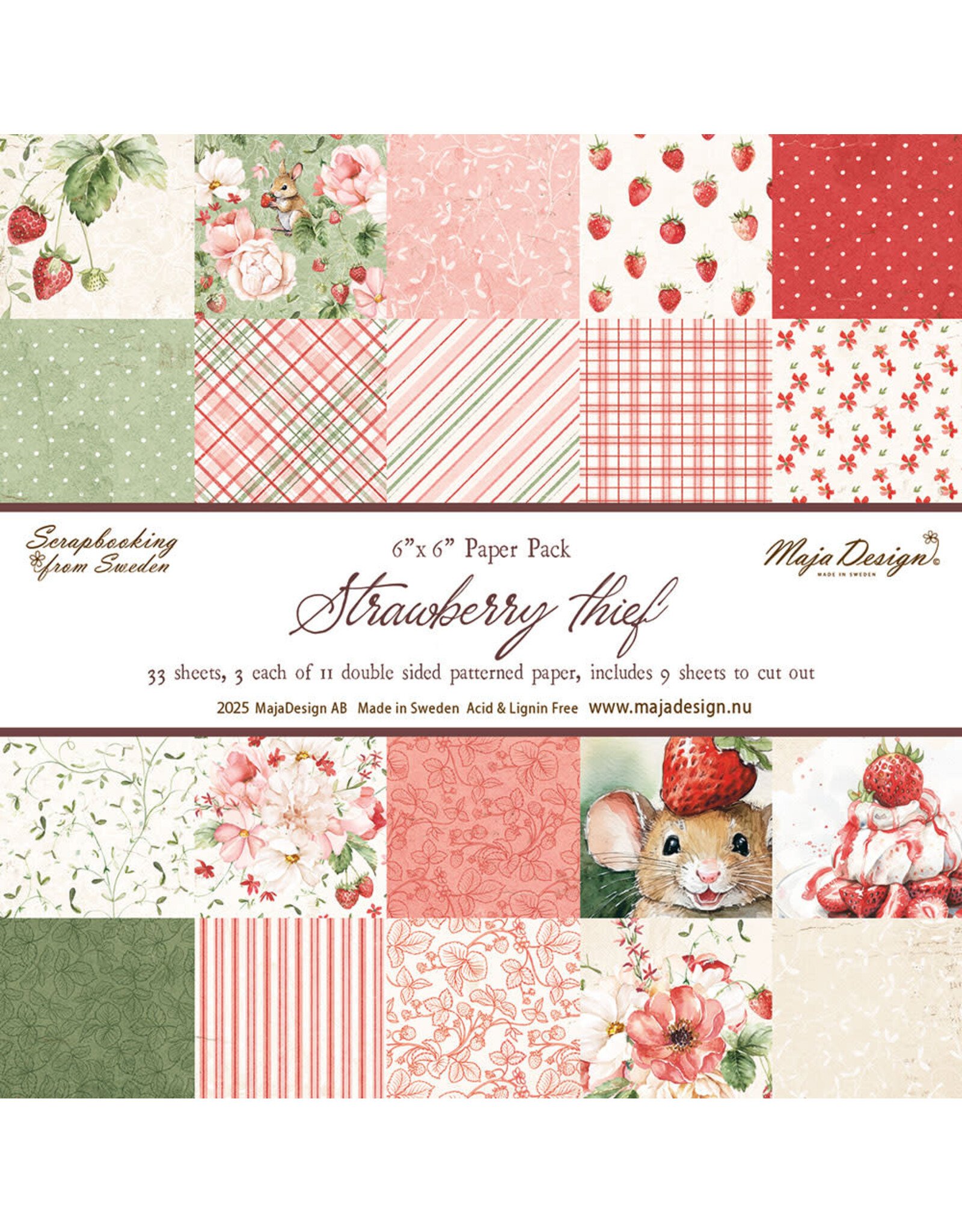 MAJA DESIGNS MAJA DESIGN STRAWBERRY THIEF PAPER PACK 6X6