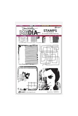 RANGER RANGER DINA WAKLEY MEDIA SQUARED UP 6x9 CLING STAMP SET